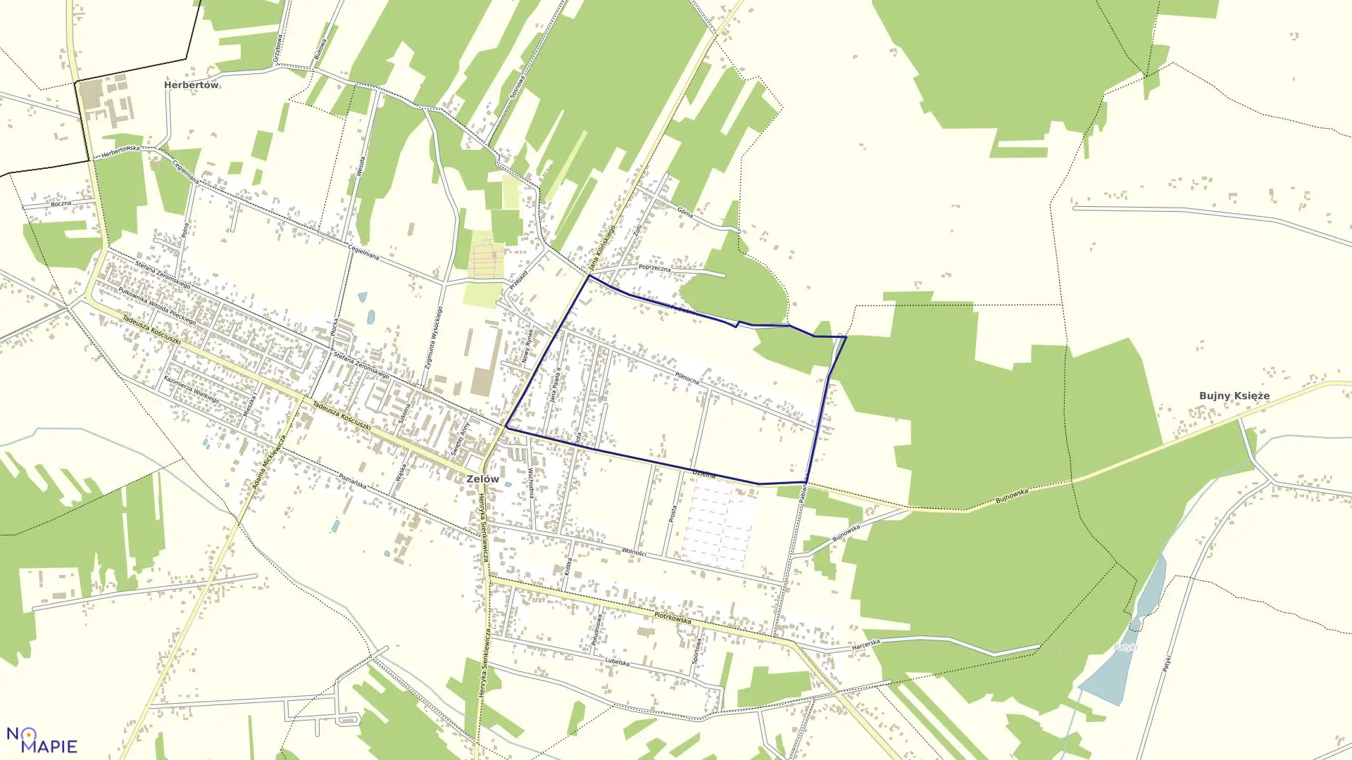 Mapa obrębu 10 w gminie Zelów